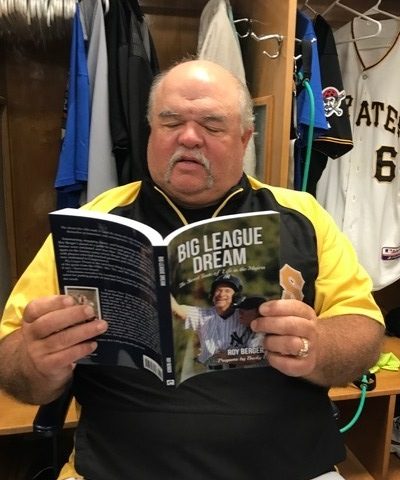 Former Cardinals-Pirates-Phillies and White Sox catcher Mike 'Spanky' LaValliere, now on the Pirates spring training coaching staff, takes a few minutes to read about his gritty career before heading to the field in 'Big League Dream'.